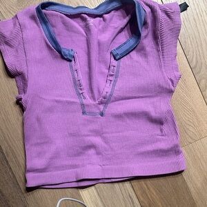Urban Outfitters Lilac and Denim Crop Top